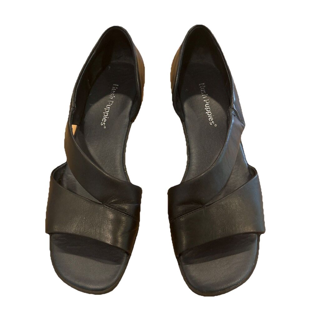 Hush Puppies Navy Leather Cross-Strap Sandals - Picture 2 of 10
